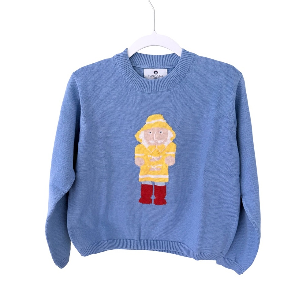 Kids Blue Fisherman Intarsia Sweater